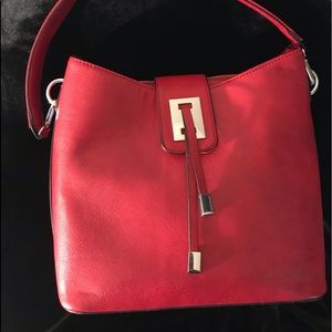 Christmas red bucket tote purse